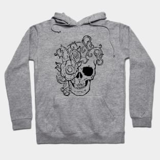 Filigree Skull With Flower Original Art Hoodie